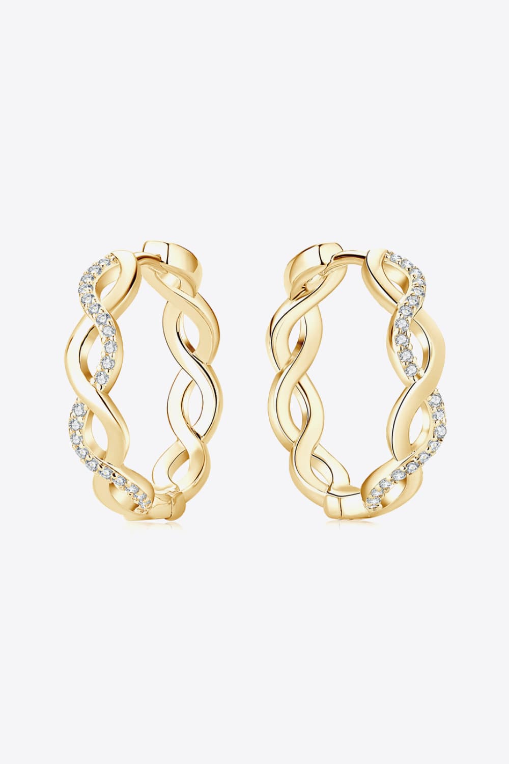 Moissanite Swirling Hoop Earrings - - Claude Jewelry Moissanite - Shop claudejewelry.com