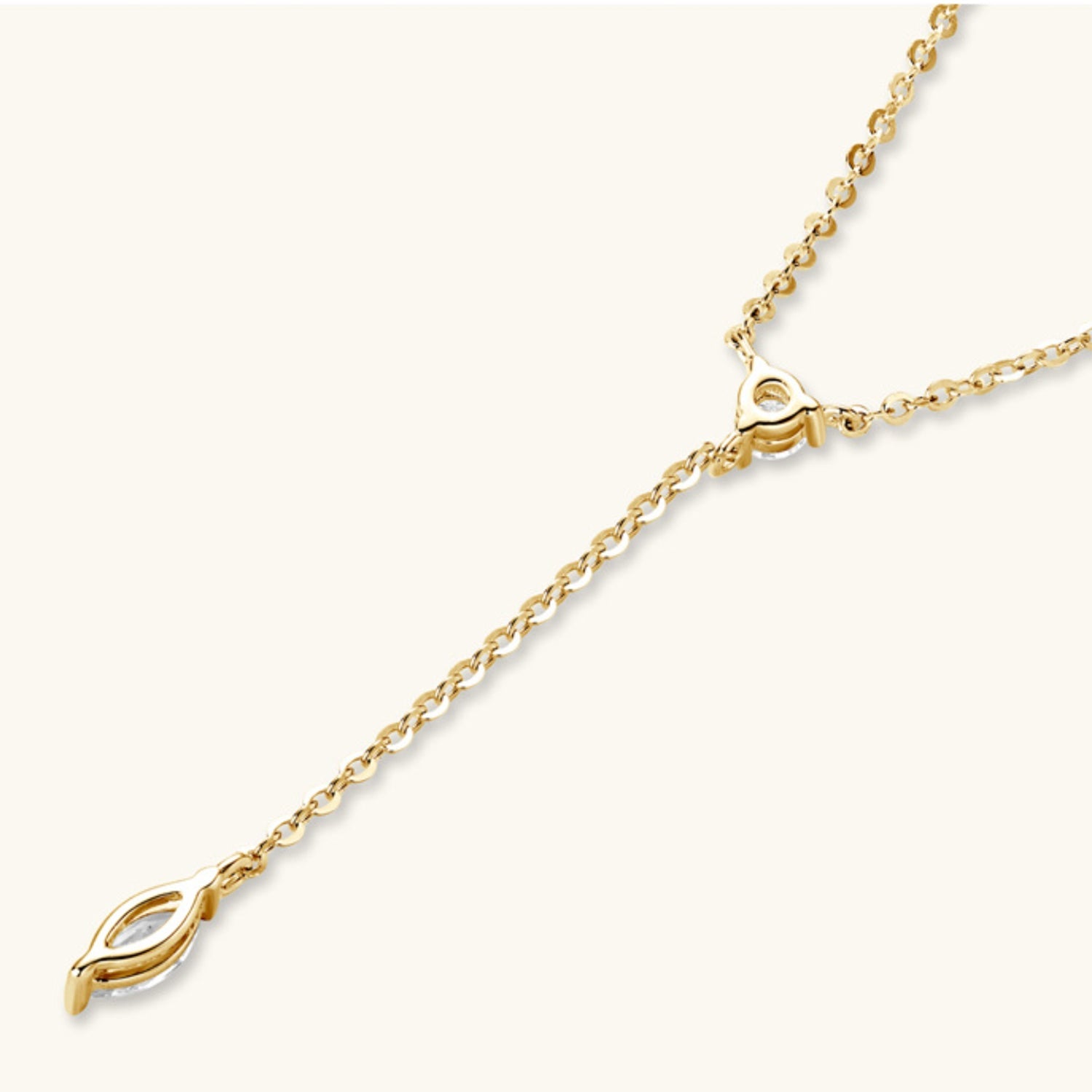 Moissanite Teardrop Lariat Necklace - - Claude Jewelry Moissanite - Shop claudejewelry.com