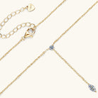 Moissanite Teardrop Lariat Necklace - - Claude Jewelry Moissanite - Shop claudejewelry.com