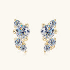 Moissanite Tiny Cluster Stud Earrings - 18k Gold Vermeil- Claude Jewelry Moissanite - Shop claudejewelry.com