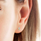 Moissanite Tiny Cluster Stud Earrings - - Claude Jewelry Moissanite - Shop claudejewelry.com