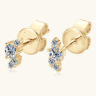 Moissanite Tiny Cluster Stud Earrings - - Claude Jewelry Moissanite - Shop claudejewelry.com