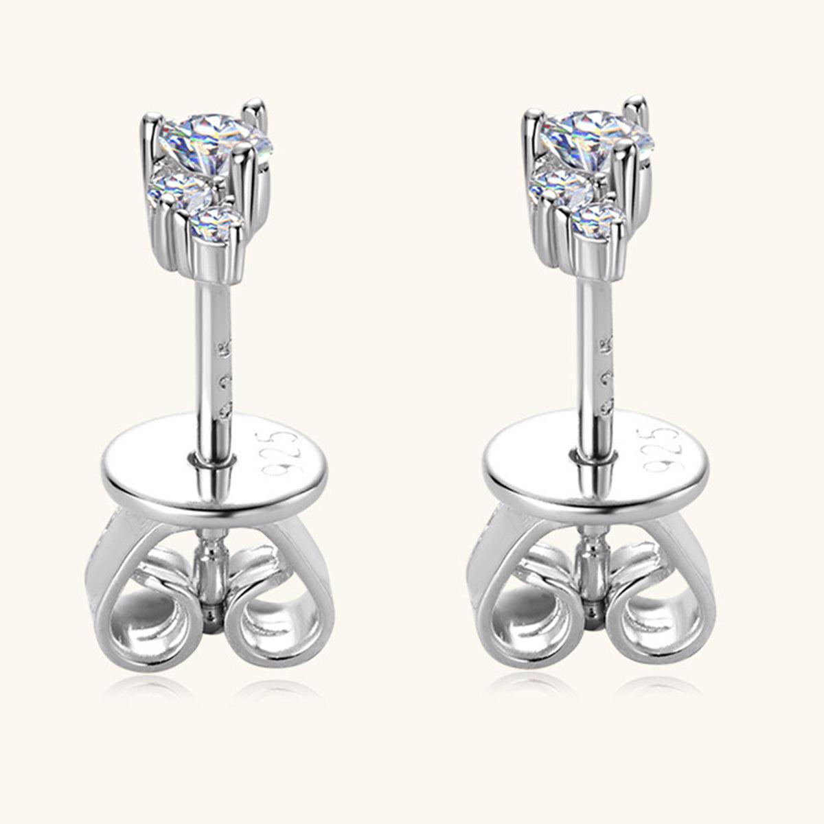 Moissanite Tiny Cluster Stud Earrings - - Claude Jewelry Moissanite - Shop claudejewelry.com