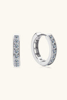 Moissanite Tracked Huggie Earrings - Platinum Vermeil- Claude Jewelry Moissanite - Shop claudejewelry.com