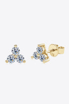 Moissanite Tri-Rock Stud Earrings - - Claude Jewelry Moissanite - Shop claudejewelry.com