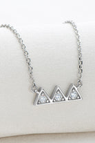 Moissanite Triangles Platinum Vermeil Necklace - Platinum Vermeil- Claude Jewelry Moissanite - Shop claudejewelry.com