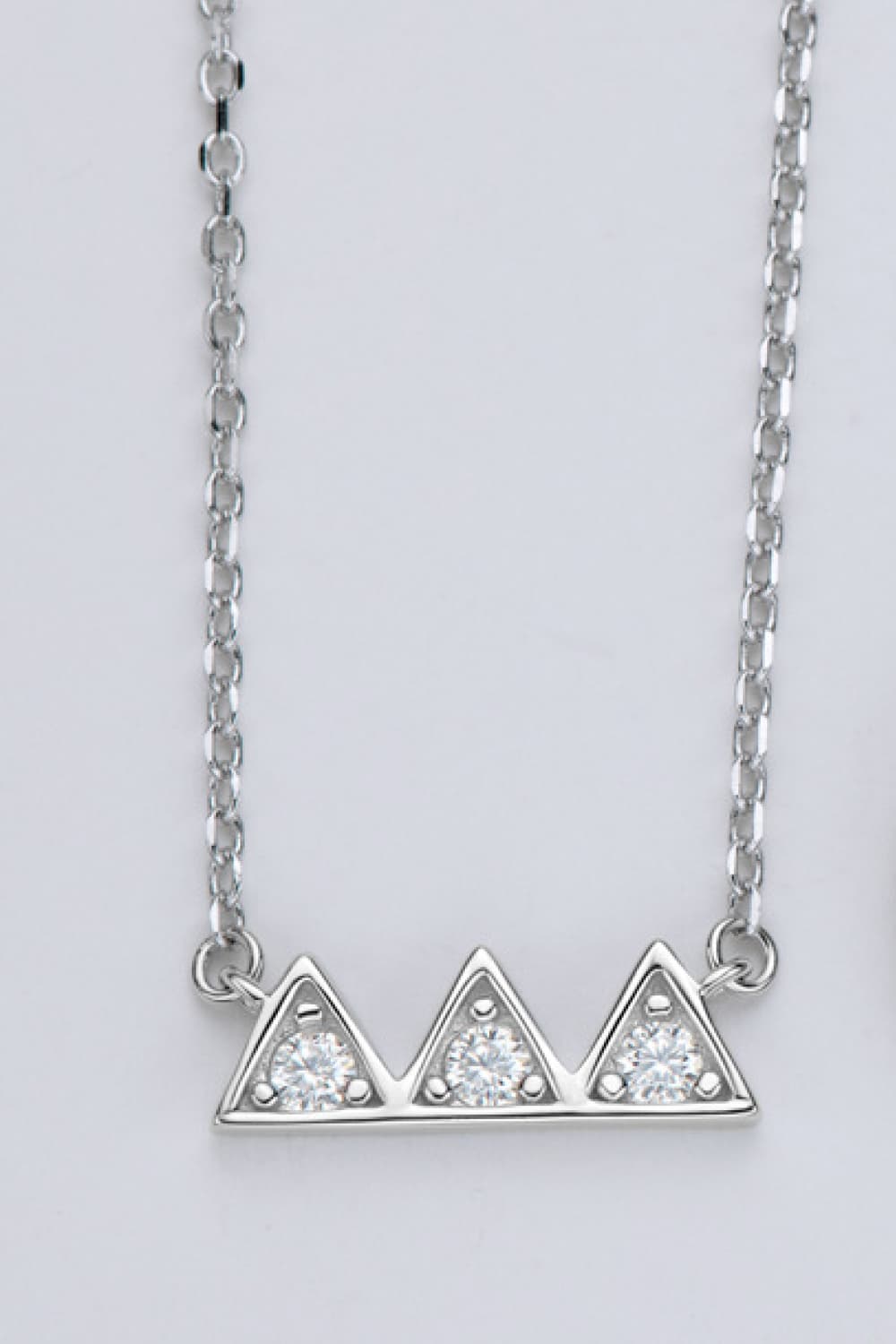 Moissanite Triangles Platinum Vermeil Necklace - Platinum Vermeil- Claude Jewelry Moissanite - Shop claudejewelry.com