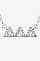 Moissanite Triangles Platinum Vermeil Necklace - Platinum Vermeil- Claude Jewelry Moissanite - Shop claudejewelry.com