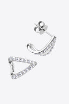 Moissanite Triangular Curve Earrings - - Claude Jewelry Moissanite - Shop claudejewelry.com