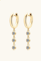 Moissanite Trio Drop Earrings - 18k Gold Vermeil- Claude Jewelry Moissanite - Shop claudejewelry.com