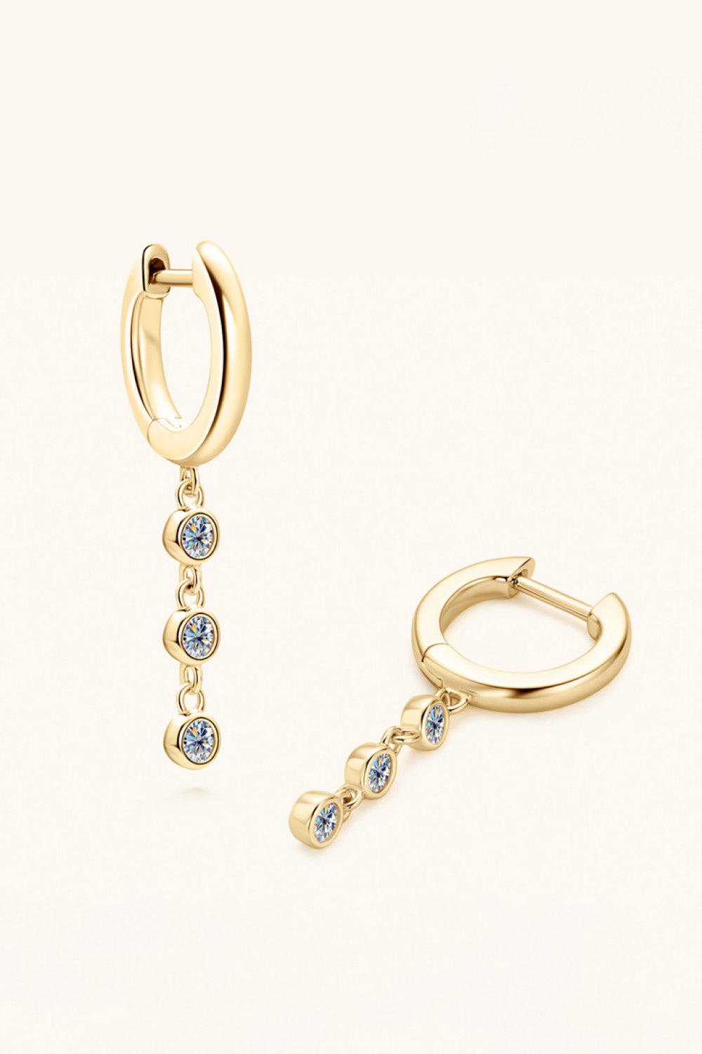 Moissanite Trio Drop Earrings - - Claude Jewelry Moissanite - Shop claudejewelry.com