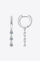 Moissanite Trio Drop Earrings - Platinum Vermeil- Claude Jewelry Moissanite - Shop claudejewelry.com