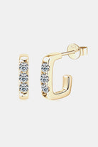 Moissanite Trio Square Huggie Earrings - 18k Gold Vermeil- Claude Jewelry Moissanite - Shop claudejewelry.com