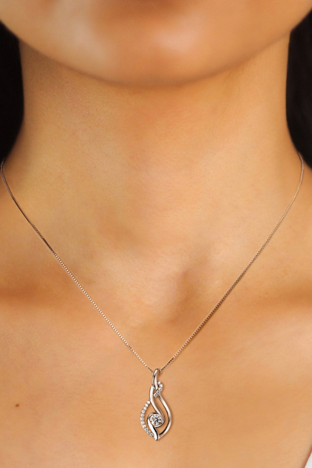 Moissanite Twisted Love Necklace - - Claude Jewelry Moissanite - Shop claudejewelry.com