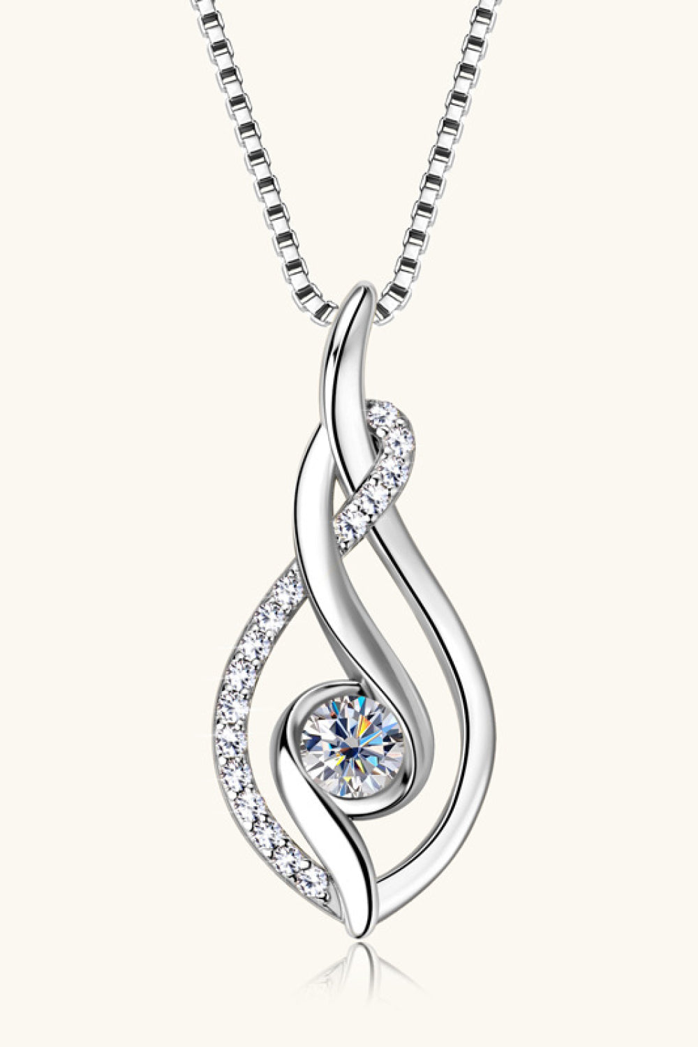 Moissanite Twisted Love Necklace - Platinum Vermeil- Claude Jewelry Moissanite - Shop claudejewelry.com