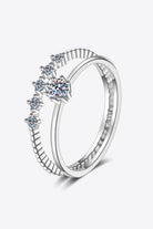 Moissanite Two-Piece Ring Set - Rhodium Vermeil-4- Claude Jewelry Moissanite - Shop claudejewelry.com