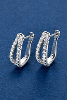 Moissanite U-Shape Double Huggie Earrings - Platinum Vermeil- Claude Jewelry Moissanite - Shop claudejewelry.com