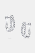 Moissanite U-Shape Double Huggie Earrings - Platinum Vermeil- Claude Jewelry Moissanite - Shop claudejewelry.com