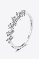 Moissanite Zig-Zag Rhodium Vermeil Half-Eternity Ring - Rhodium Vermeil-4- Claude Jewelry Moissanite - Shop claudejewelry.com