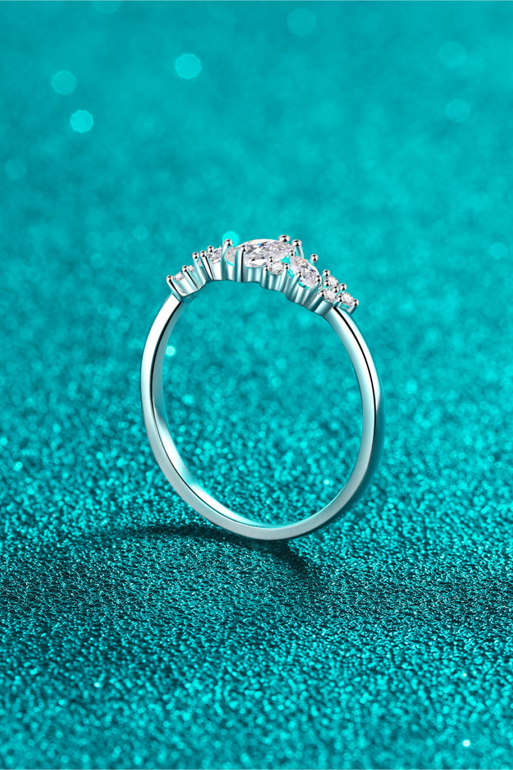 Multi Rock Moissanite Rhodium Vermeil Ring - - Claude Jewelry Moissanite - Shop claudejewelry.com