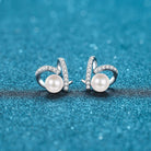 Natural Pearl Moissanite Twist Earrings - 925 Sterling Silver- Claude Jewelry Moissanite - Shop claudejewelry.com