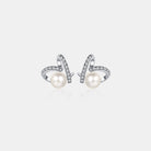 Natural Pearl Moissanite Twist Earrings - 925 Sterling Silver- Claude Jewelry Moissanite - Shop claudejewelry.com