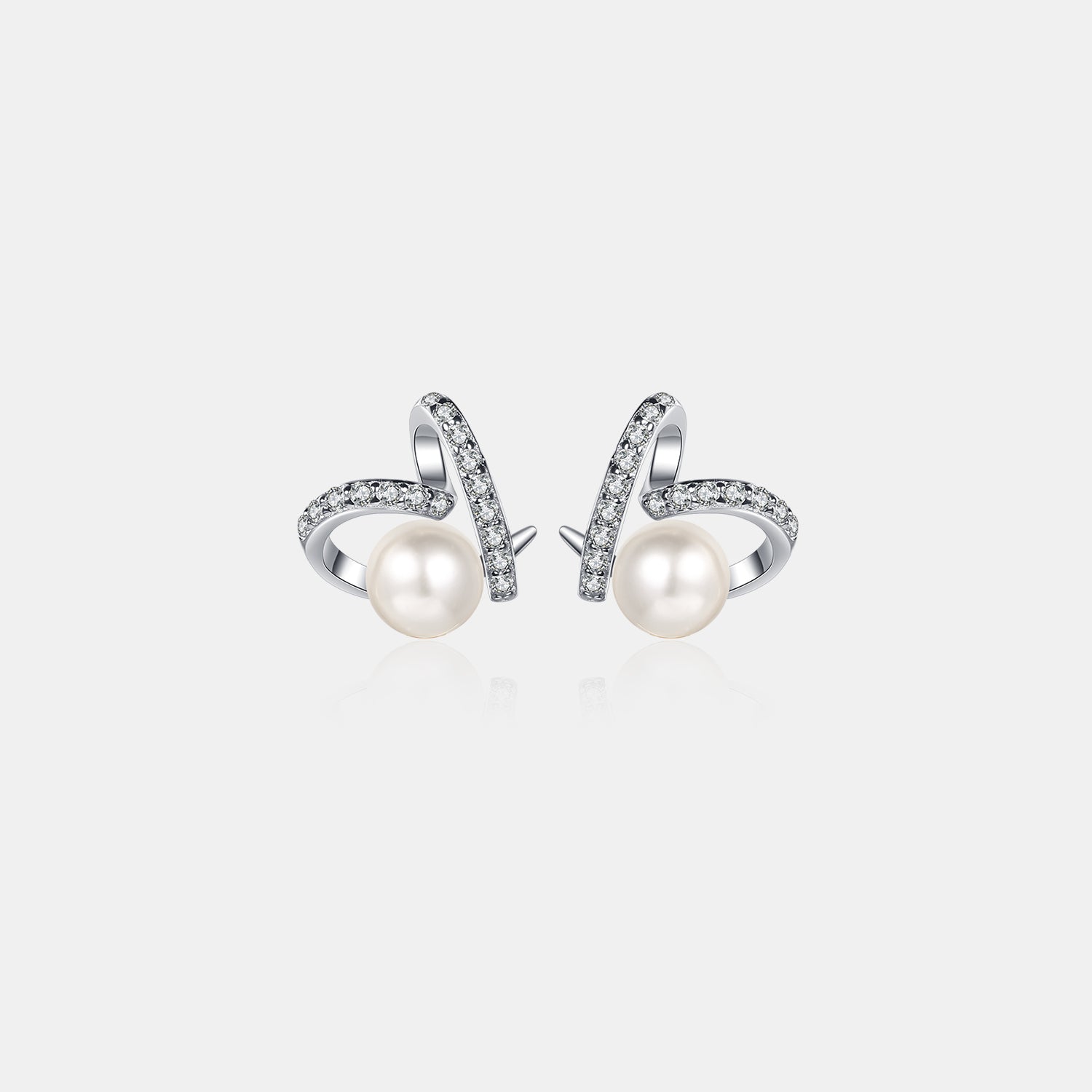 Natural Pearl Moissanite Twist Earrings - 925 Sterling Silver- Claude Jewelry Moissanite - Shop claudejewelry.com