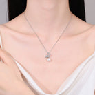 Natural Pearl Pendant Moissanite Necklace - 925 Sterling Silver- Claude Jewelry Moissanite - Shop claudejewelry.com