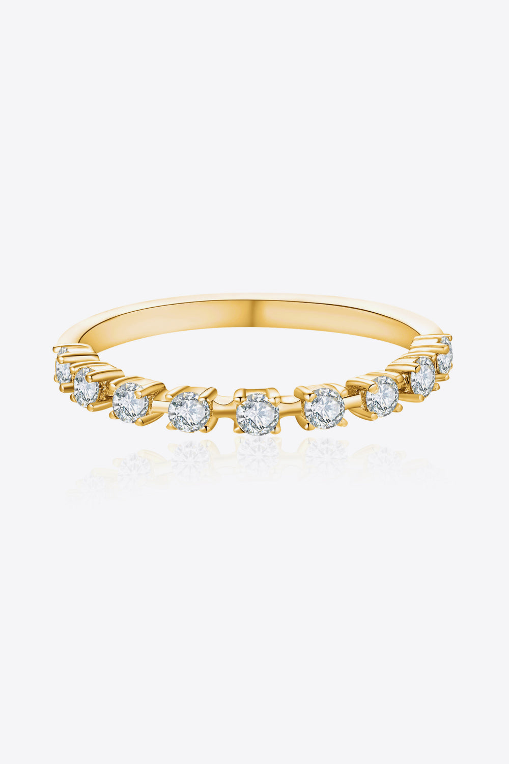 Nine Stone Moissanite 14k Gold Vermeil Ring - 14k Gold Vermeil-5- Claude Jewelry Moissanite - Shop claudejewelry.com