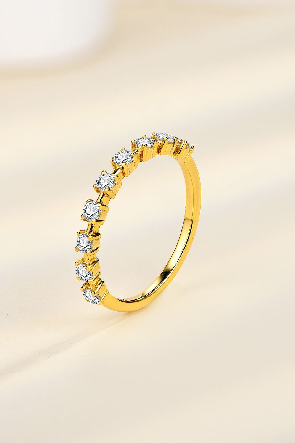 Nine Stone Moissanite 14k Gold Vermeil Ring - - Claude Jewelry Moissanite - Shop claudejewelry.com