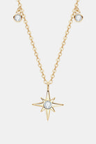 North Star & Floating Moissanite Pendant Necklace - 18k Gold Vermeil- Claude Jewelry Moissanite - Shop claudejewelry.com