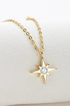 North Star & Floating Moissanite Pendant Necklace - - Claude Jewelry Moissanite - Shop claudejewelry.com