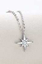 North Star & Floating Moissanite Pendant Necklace - - Claude Jewelry Moissanite - Shop claudejewelry.com