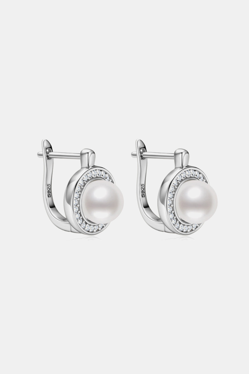 Old Money Moissanite Pearl Hook Earrings - - Claude Jewelry Moissanite - Shop claudejewelry.com