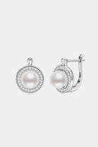 Old Money Moissanite Pearl Hook Earrings - Platinum Vermeil- Claude Jewelry Moissanite - Shop claudejewelry.com