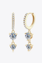 Pave Hoop Moissanite Drop Earrings - 18k Gold Vermeil- Claude Jewelry Moissanite - Shop claudejewelry.com