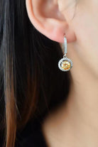 Platinum Vermeil 2 Ct Yellow Moissanite Drop Earrings - Yellow/White- Claude Jewelry Moissanite - Shop claudejewelry.com