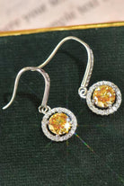 Platinum Vermeil 2 Ct Yellow Moissanite Drop Earrings - Yellow/White- Claude Jewelry Moissanite - Shop claudejewelry.com