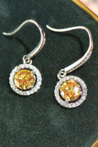 Platinum Vermeil 2 Ct Yellow Moissanite Drop Earrings - Yellow/White- Claude Jewelry Moissanite - Shop claudejewelry.com