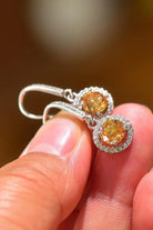 Platinum Vermeil 2 Ct Yellow Moissanite Drop Earrings - Yellow/White- Claude Jewelry Moissanite - Shop claudejewelry.com