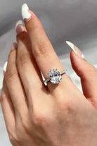 Platinum Vermeil Side Stone 2 Ct Moissanite Ring - - Claude Jewelry Moissanite - Shop claudejewelry.com