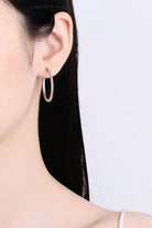 Polished Rhodium Vermeil Moissanite Hoop Earrings - Rhodium Vermeil- Claude Jewelry Moissanite - Shop claudejewelry.com