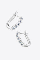 Prong Set Moissanite Huggie Earrings - Platinum Vermeil- Claude Jewelry Moissanite - Shop claudejewelry.com