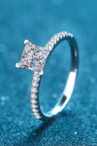 Rhodium Vermeil 2 Ct Moissanite Four-Prong Ring - - Claude Jewelry Moissanite - Shop claudejewelry.com