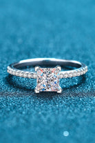 Rhodium Vermeil 2 Ct Moissanite Four-Prong Ring - - Claude Jewelry Moissanite - Shop claudejewelry.com