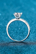 Rhodium Vermeil 2 Ct Moissanite Four-Prong Ring - - Claude Jewelry Moissanite - Shop claudejewelry.com