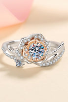 Rose-Shaped Moissanite Ring - - Claude Jewelry Moissanite - Shop claudejewelry.com