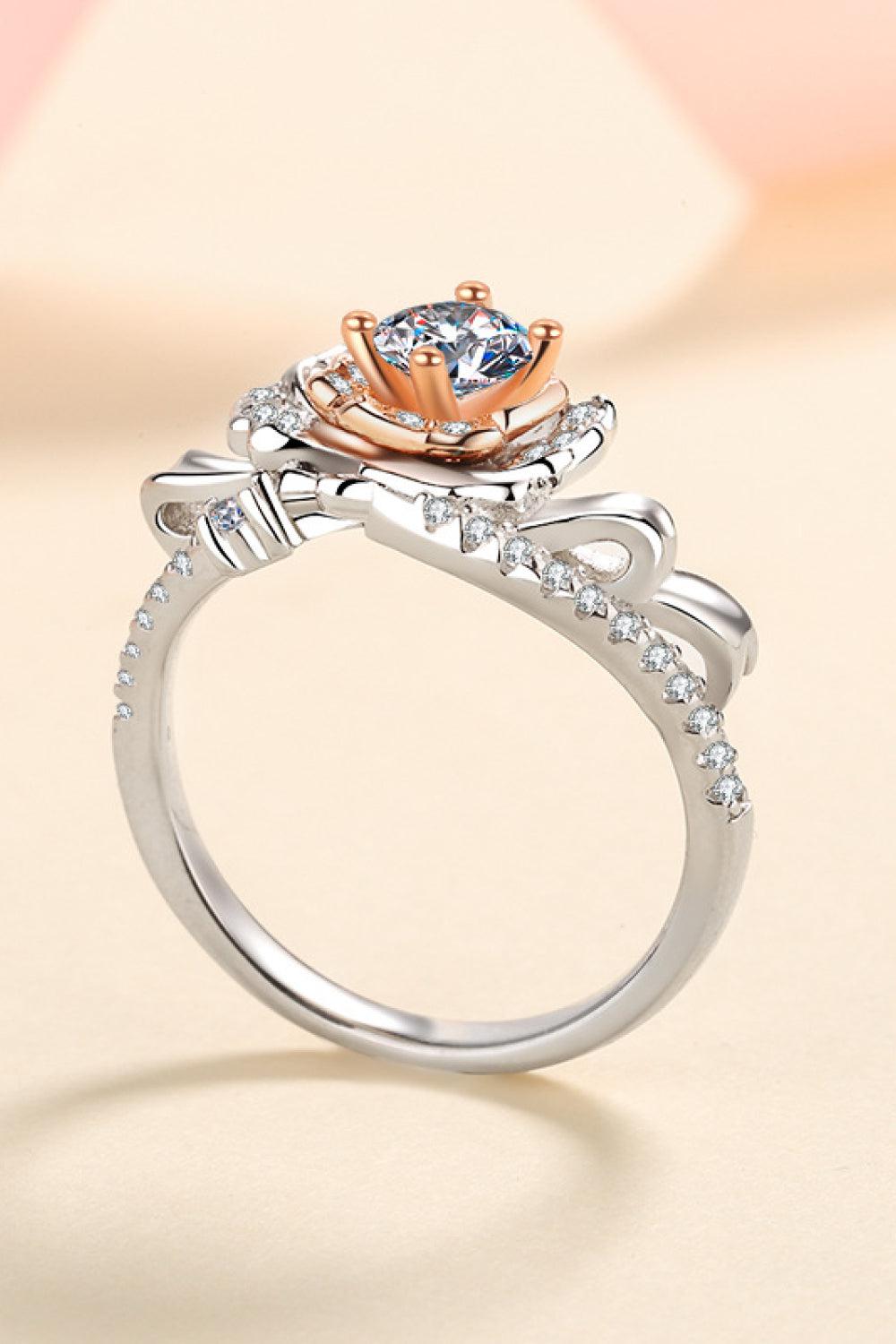 Rose-Shaped Moissanite Ring - - Claude Jewelry Moissanite - Shop claudejewelry.com