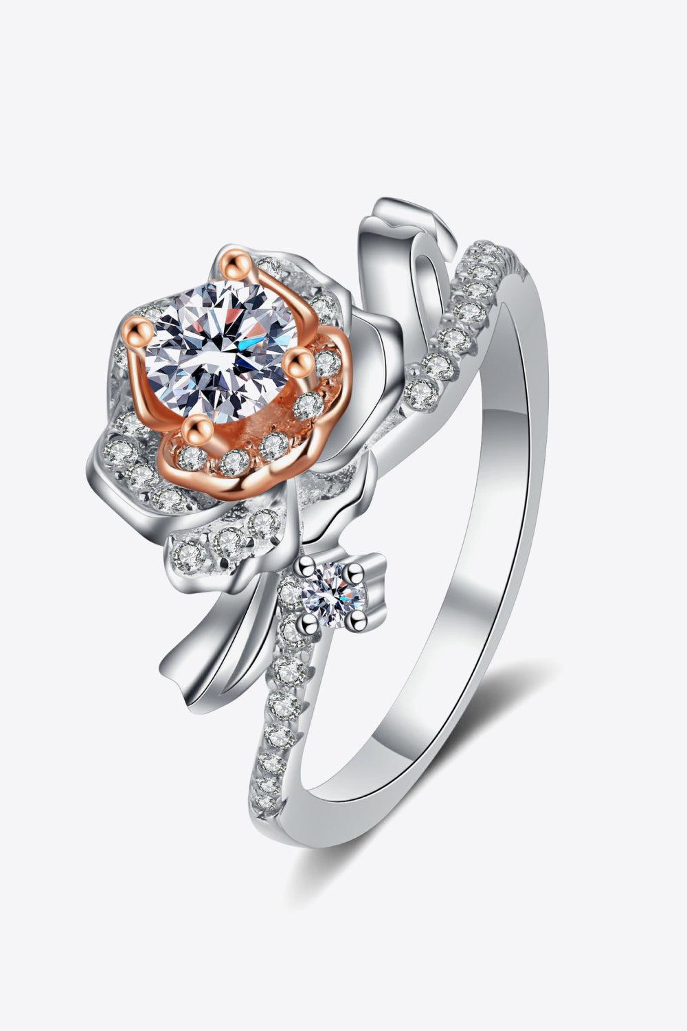 Rose-Shaped Moissanite Ring - Rose-5- Claude Jewelry Moissanite - Shop claudejewelry.com