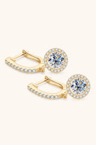 Round 2 Ct Moissanite Drop Earrings - 18k Gold Vermeil- Claude Jewelry Moissanite - Shop claudejewelry.com